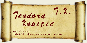 Teodora Kopitić vizit kartica